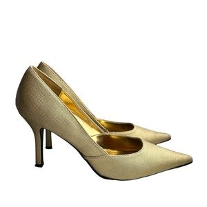 Rampage Maria Women’s Gold Pointed Toe Stilettos Size 8.5 M